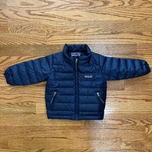 Patagonia Navy Baby Down Sweater Jacket 3-6 months